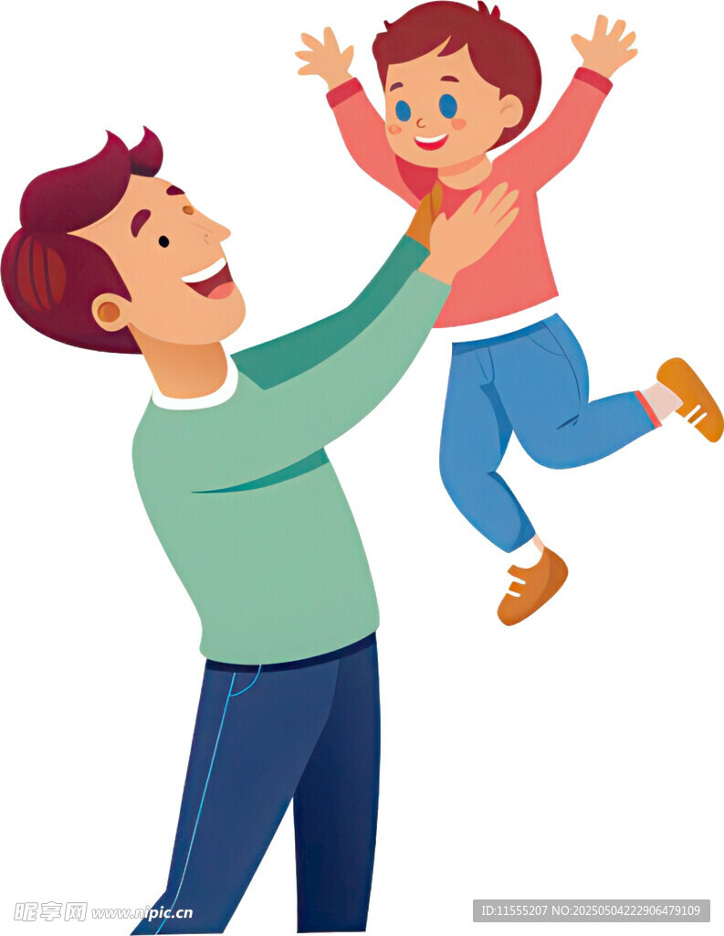 父亲欢乐举高孩子