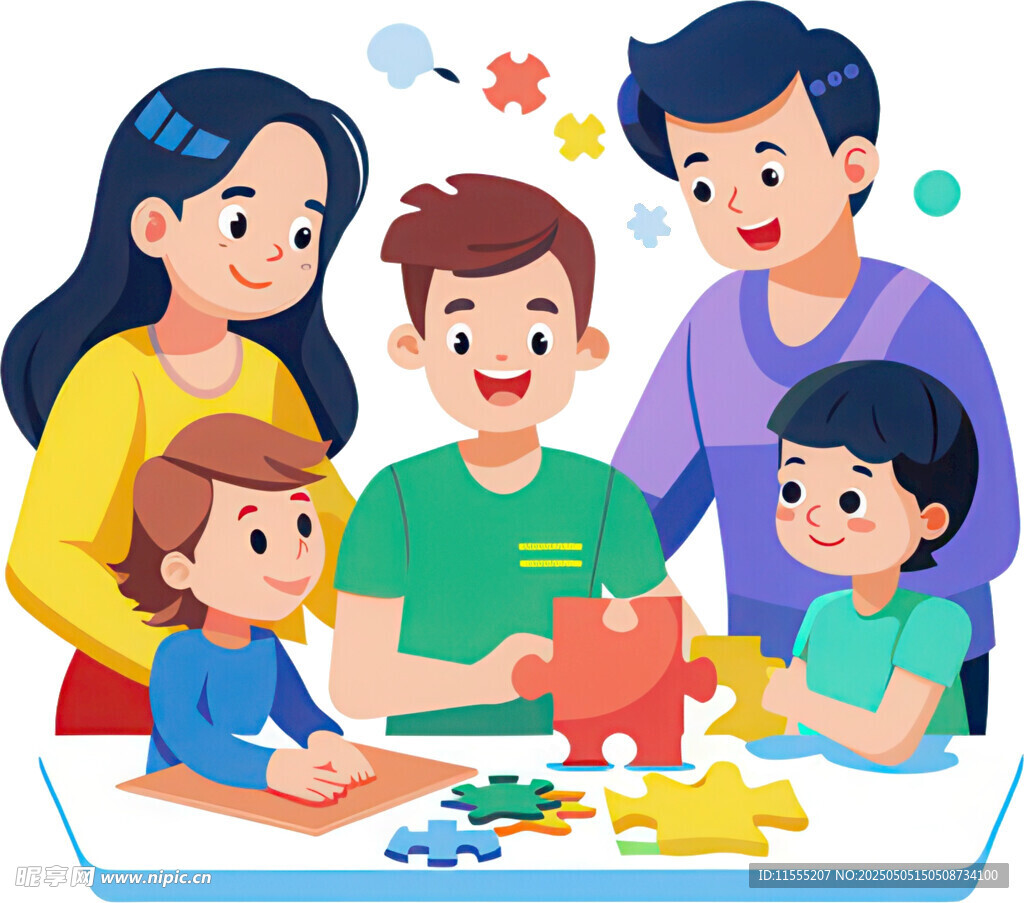 家庭欢乐拼图时光