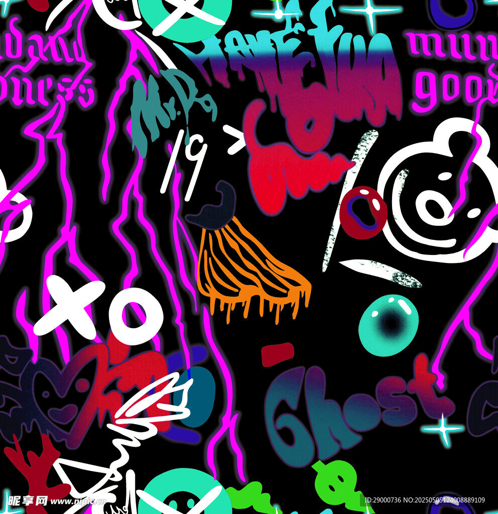 炫酷多彩涂鸦艺术画面