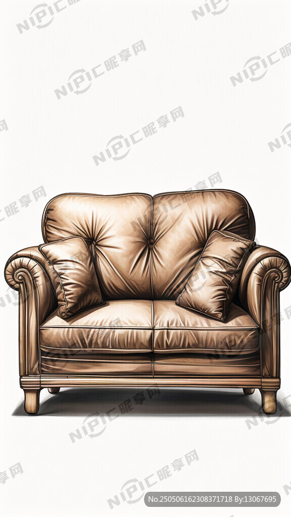 棕色3人沙发 一半是正常沙发 