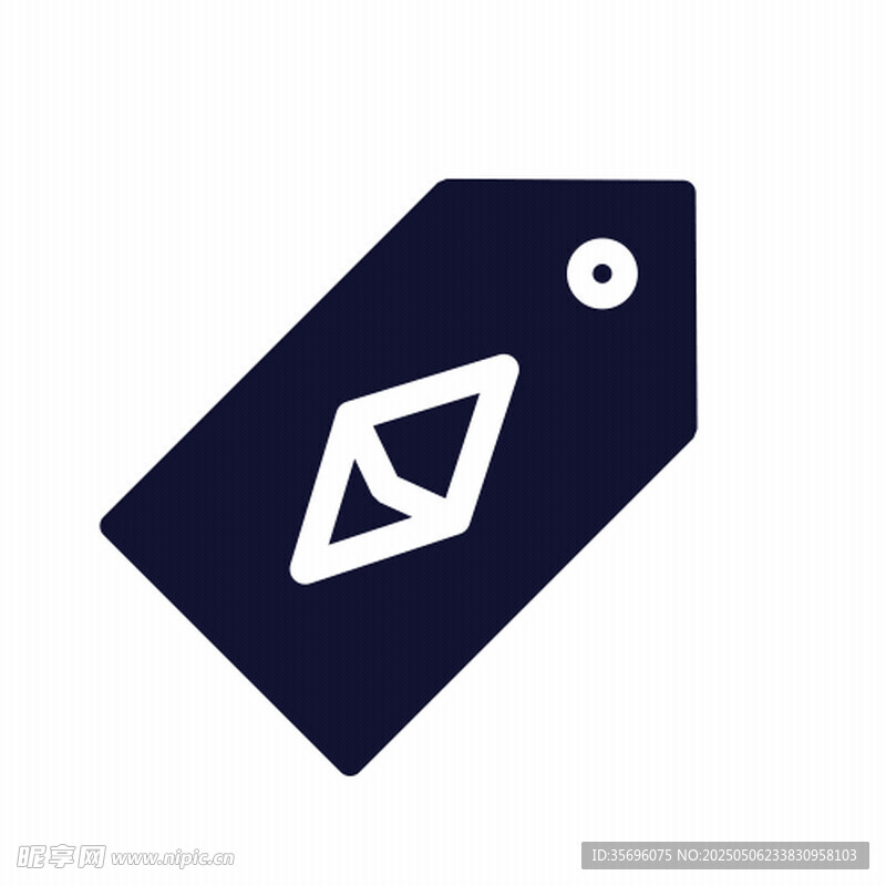 深蓝色吊牌图标