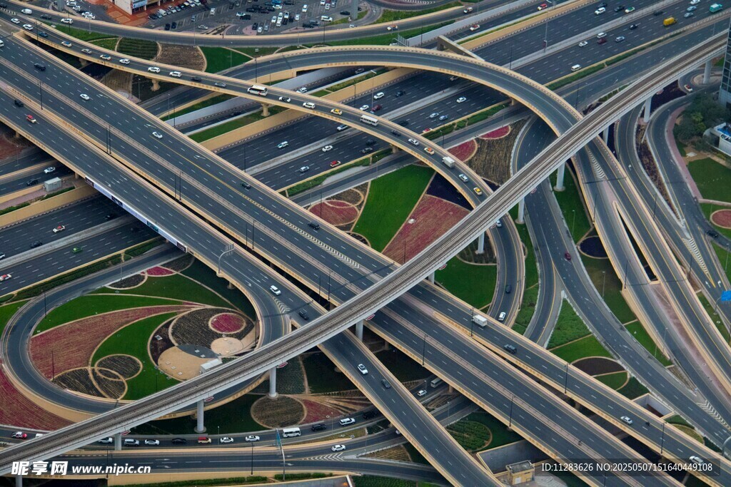 城市立体交通枢纽俯瞰