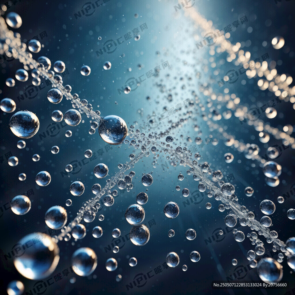 用水珠形态画出一张撒开的水珠网