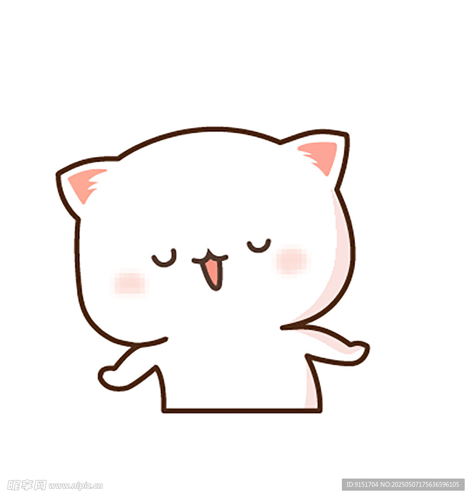 可爱吐舌小猫卡通形象