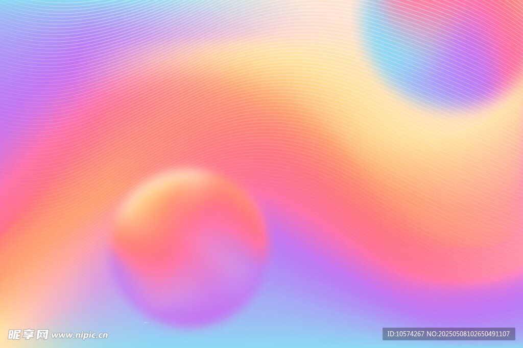 梦幻渐变流体与球体画面