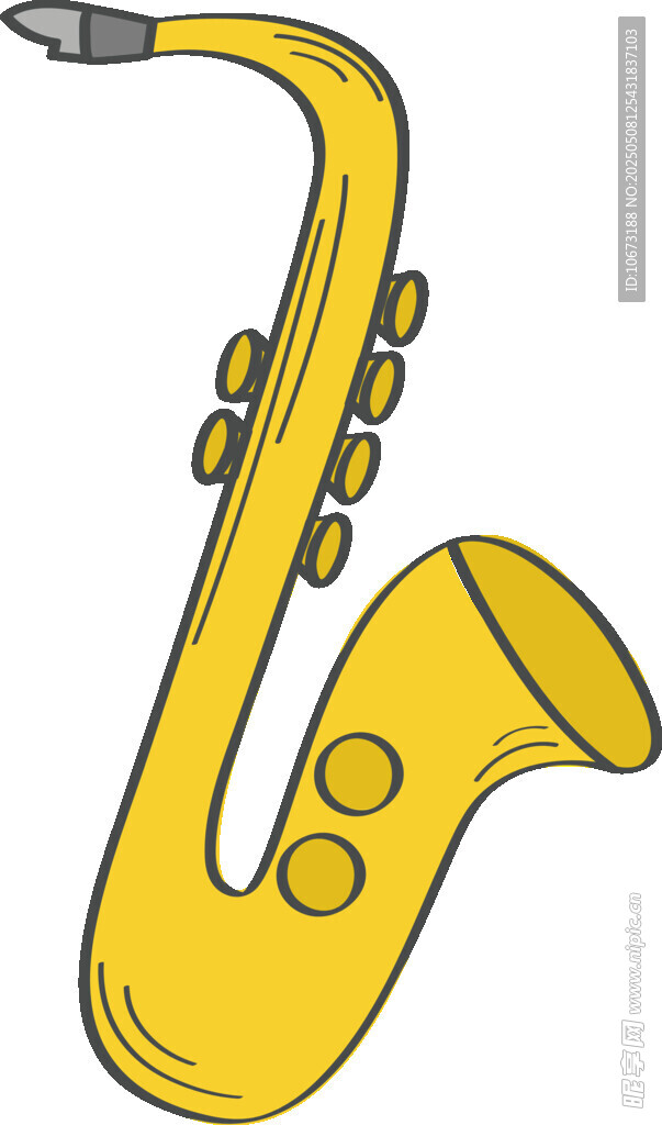 黄色萨克斯管插画