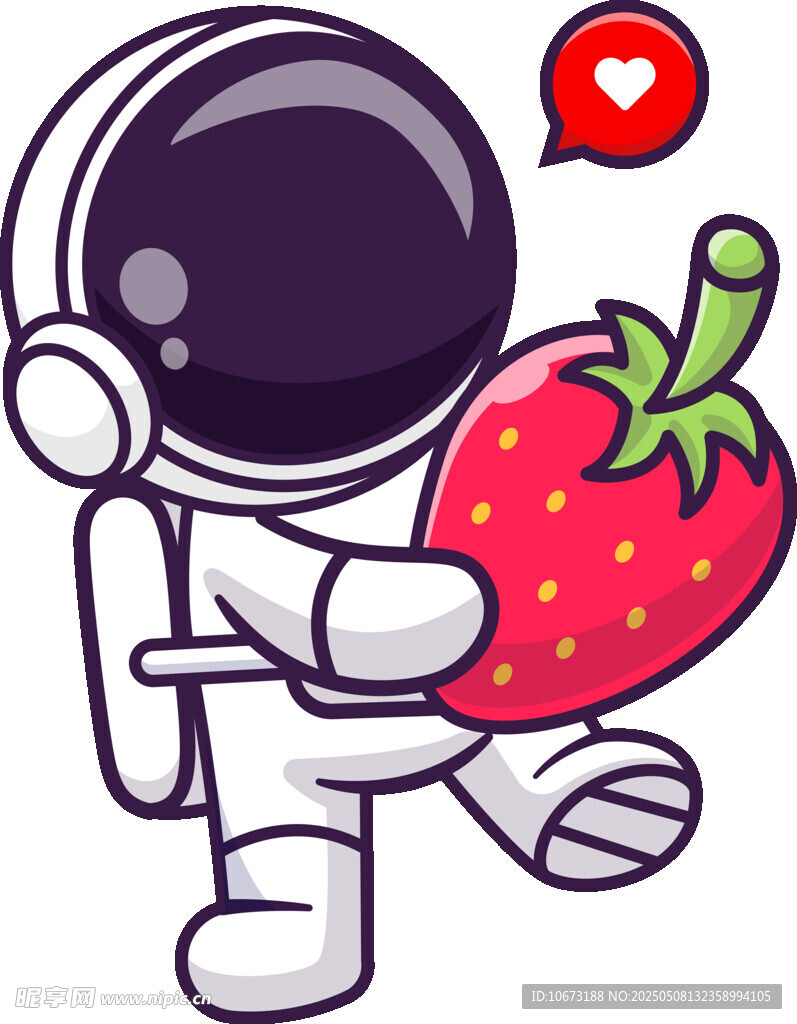 宇航员抱草莓超萌瞬间