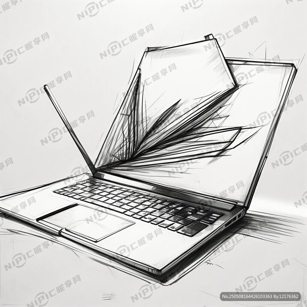 笔记本电脑素描