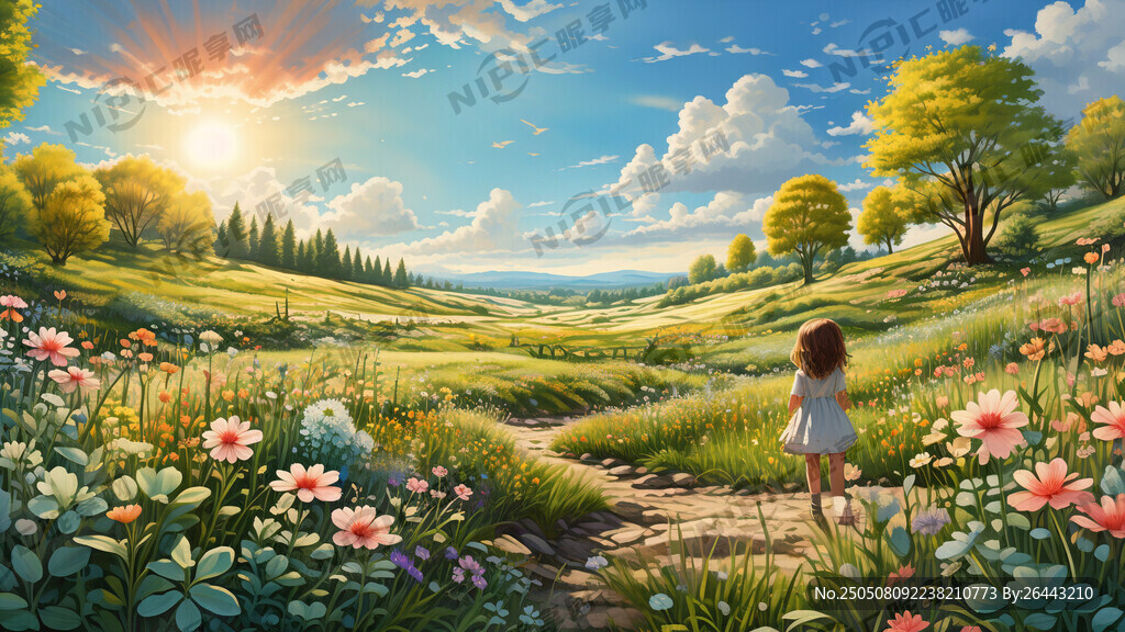 平原草地 植物丰茂的春天