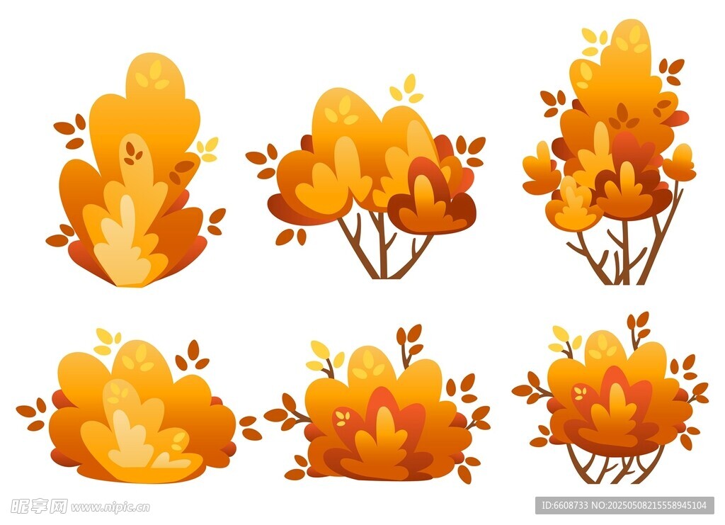 秋季树木插画集合