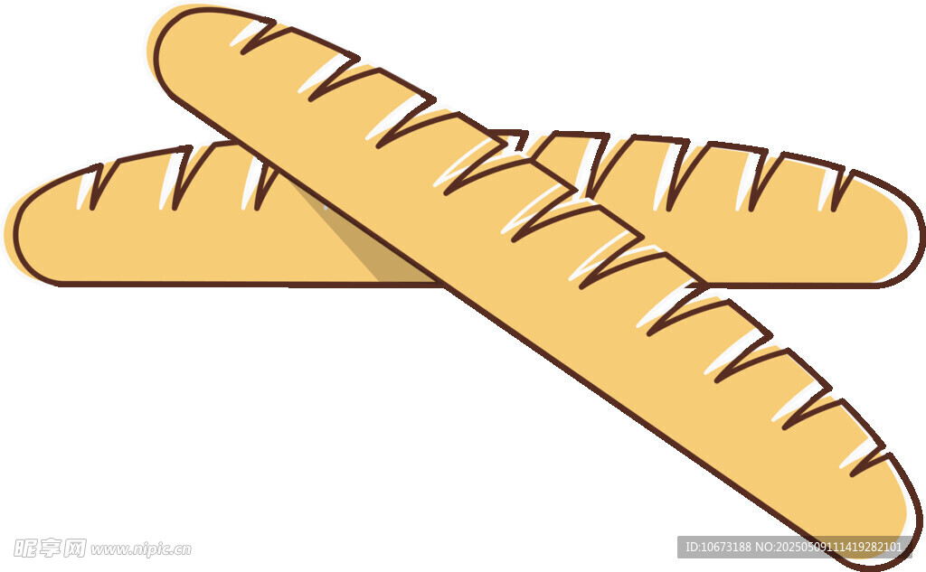 两根法式长棍面包