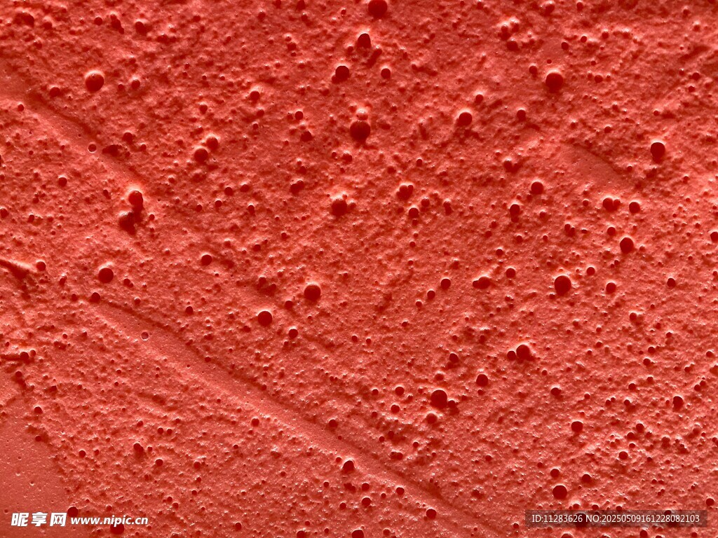 红色墙面纹理特写