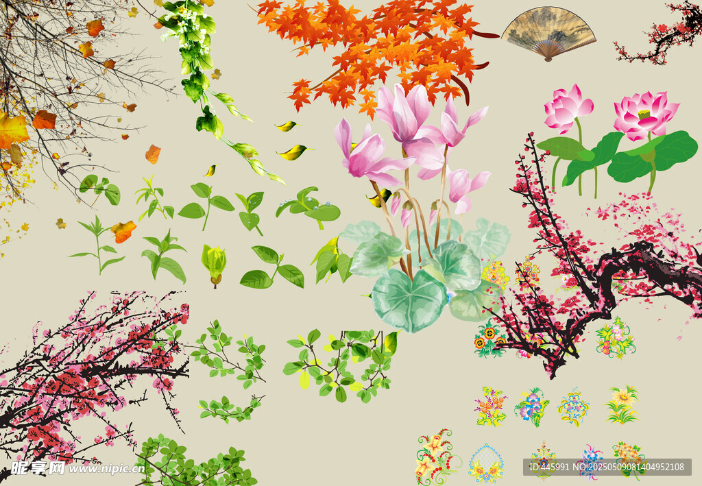 中式花鸟图案装饰画