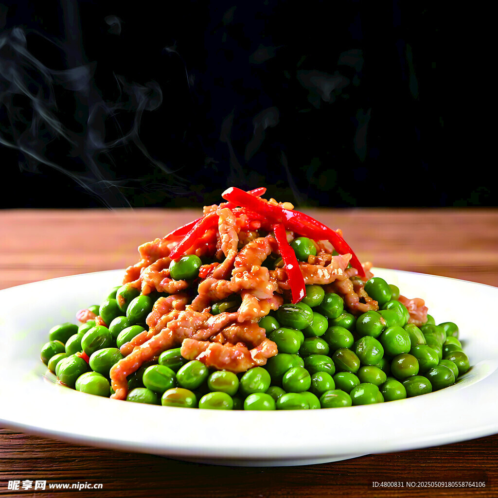 毛豆米炒肉丝 色泽诱人