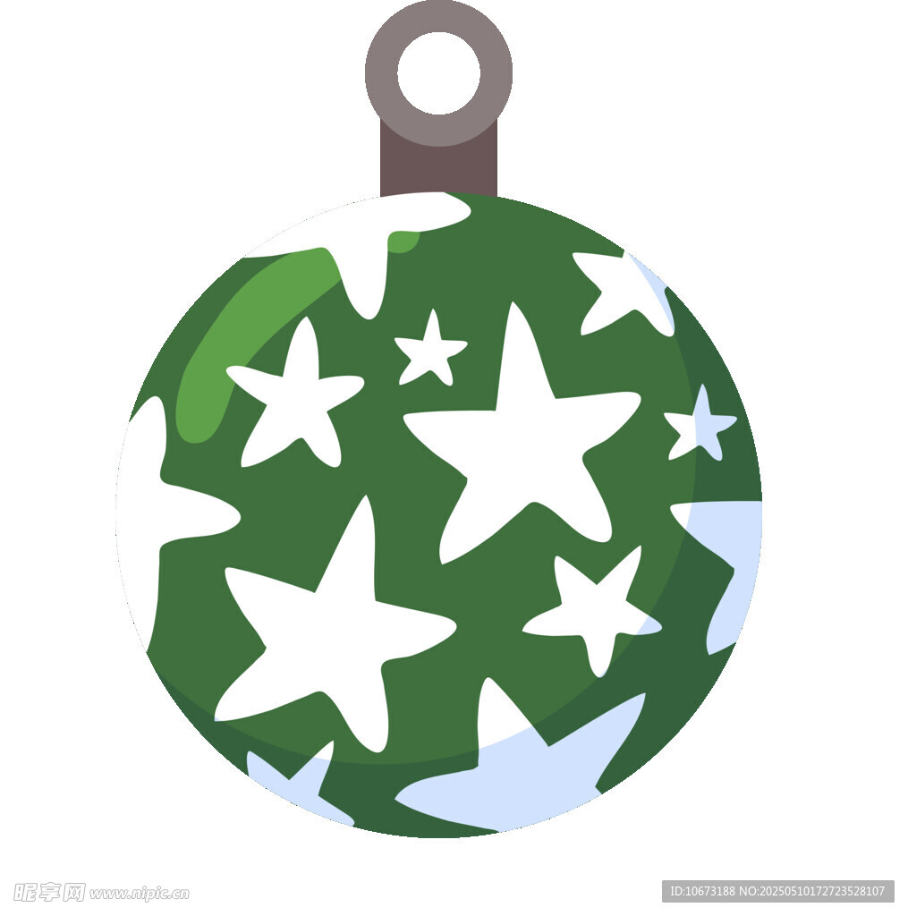 绿色星星圣诞装饰球