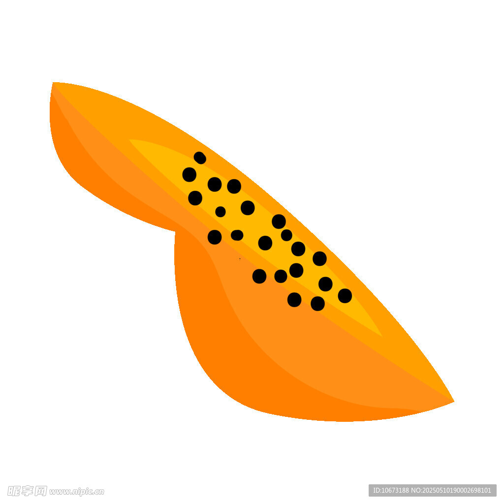 切开的木瓜插画