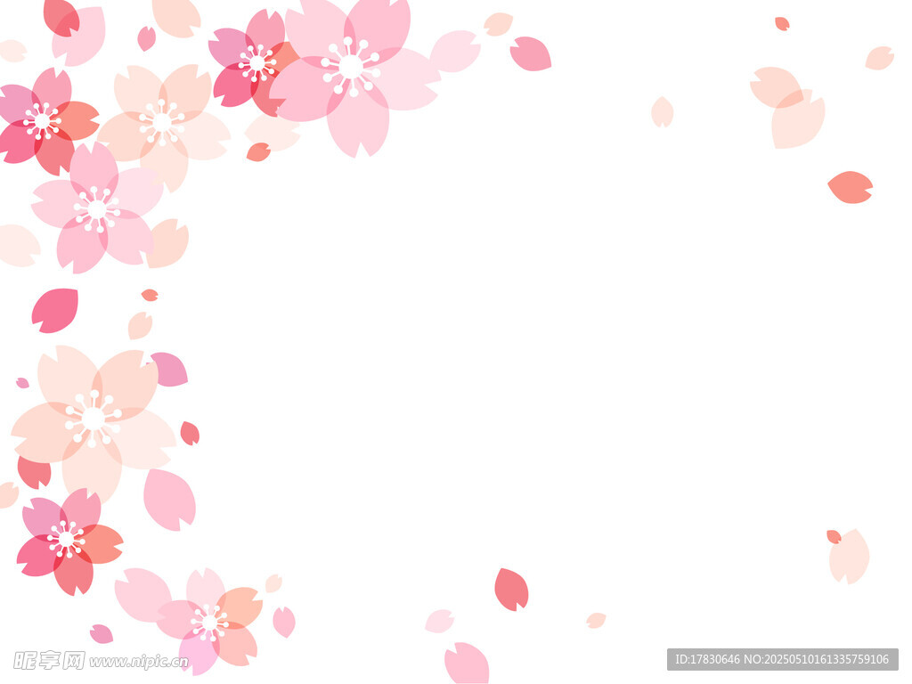 浪漫粉色樱花角落背景