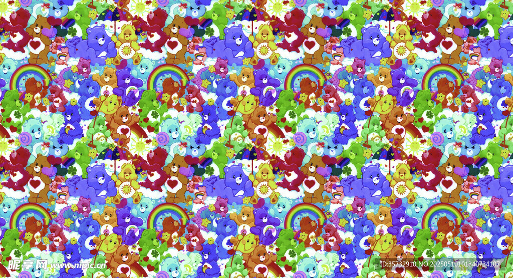 多彩图案熊卡通熊