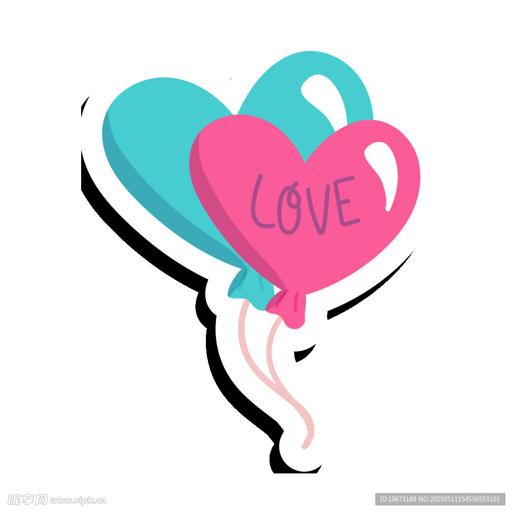 爱心气球装饰图案