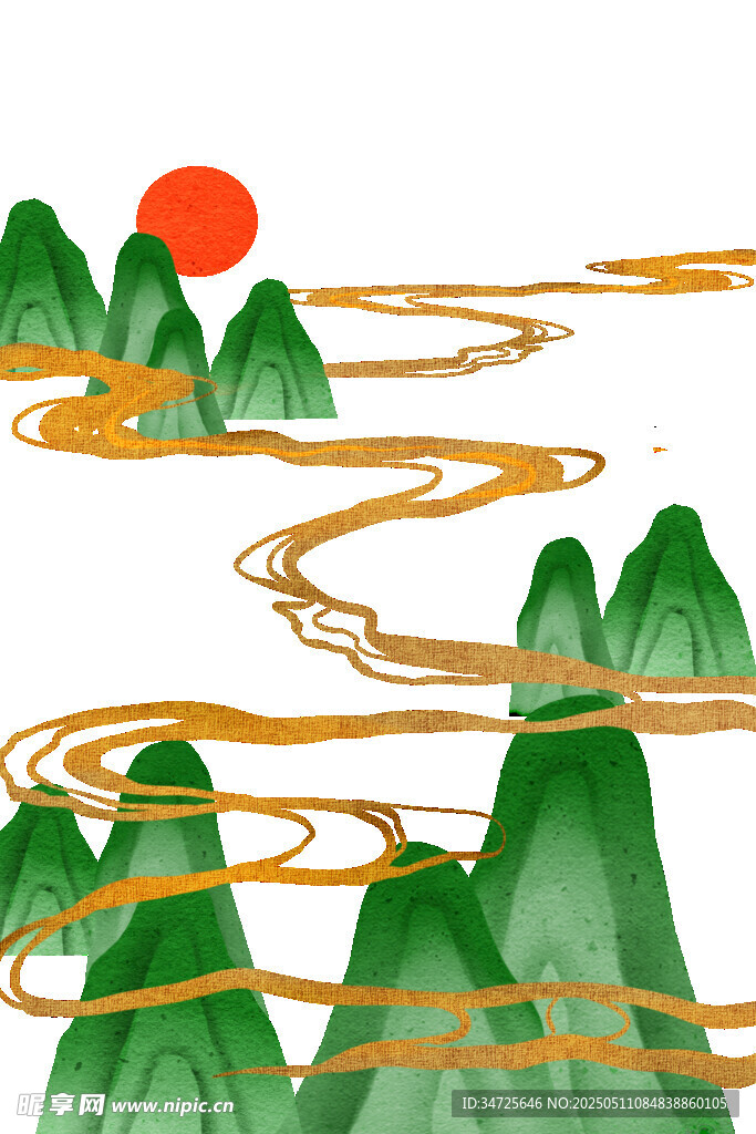 青山红日间的蜿蜒金道