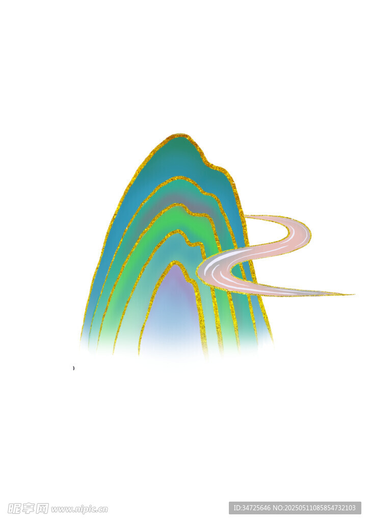 彩色山峦间蜿蜒路径