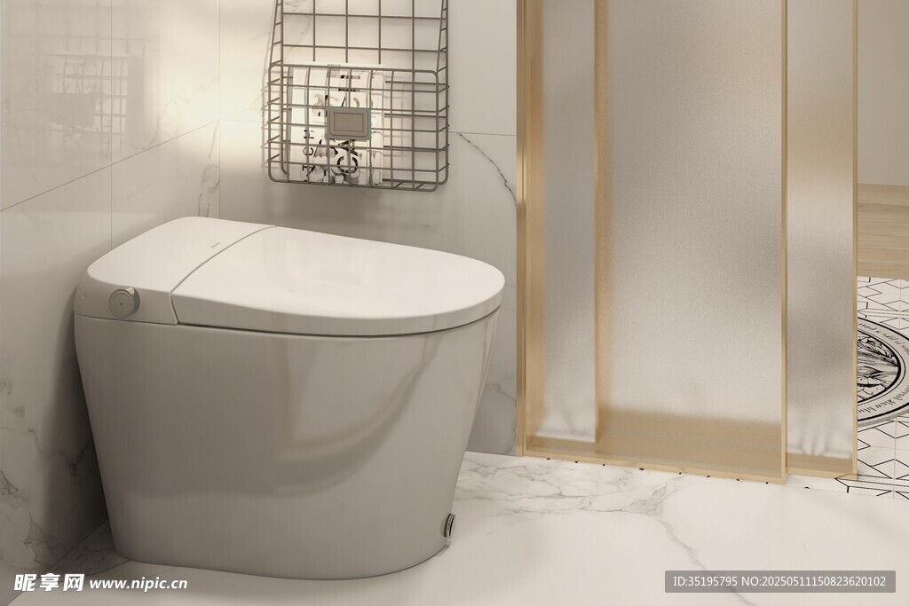 现代简约智能马桶卫生间一角