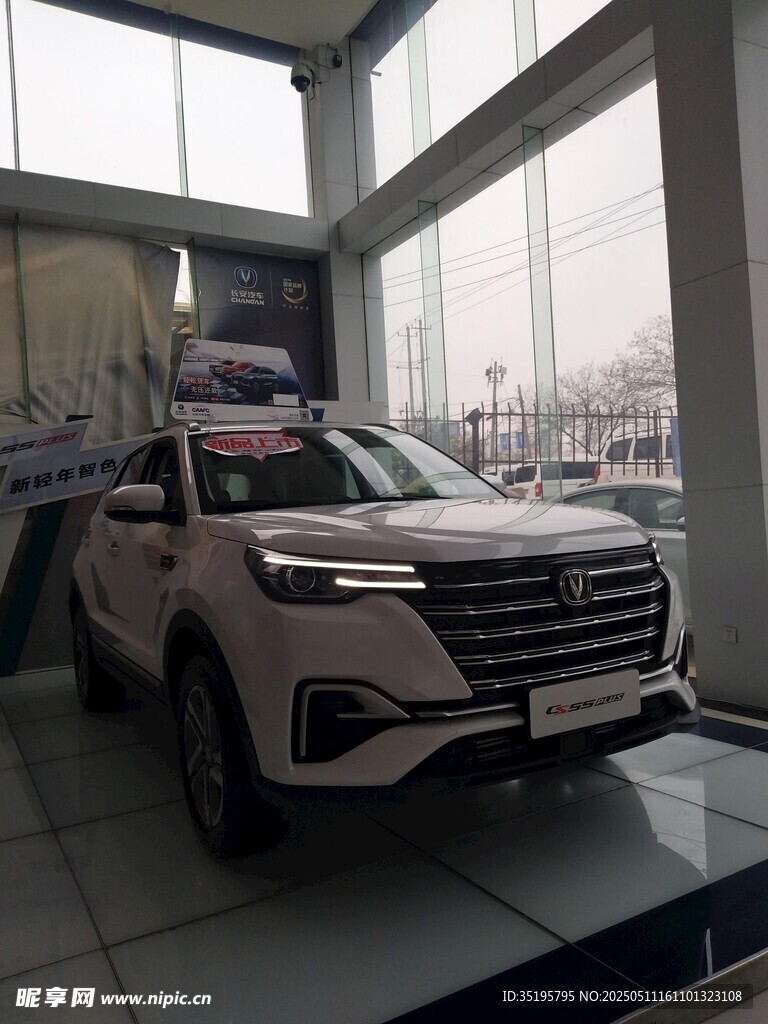 展厅内的白色SUV汽车