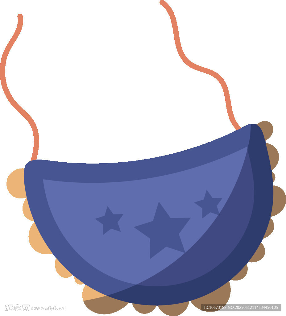 蓝色星星图案婴儿围兜