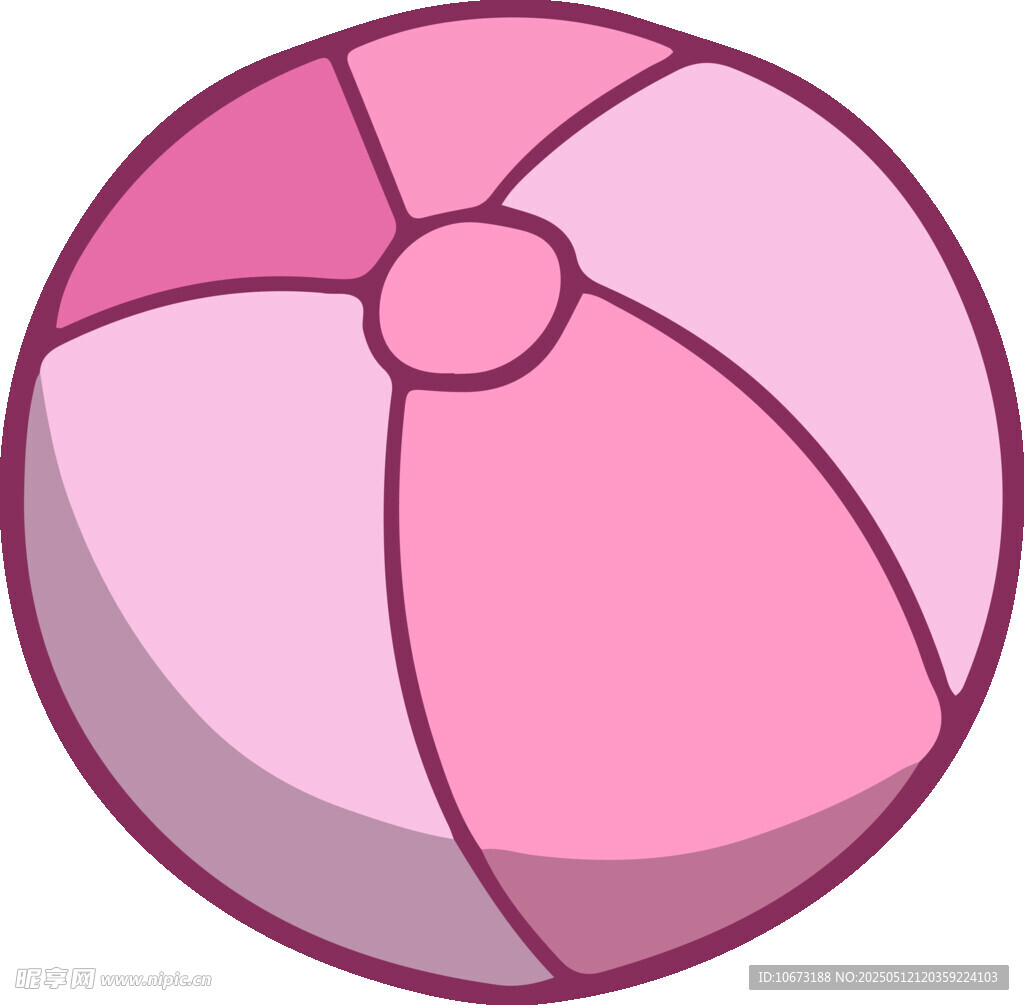 卡通粉色沙滩球