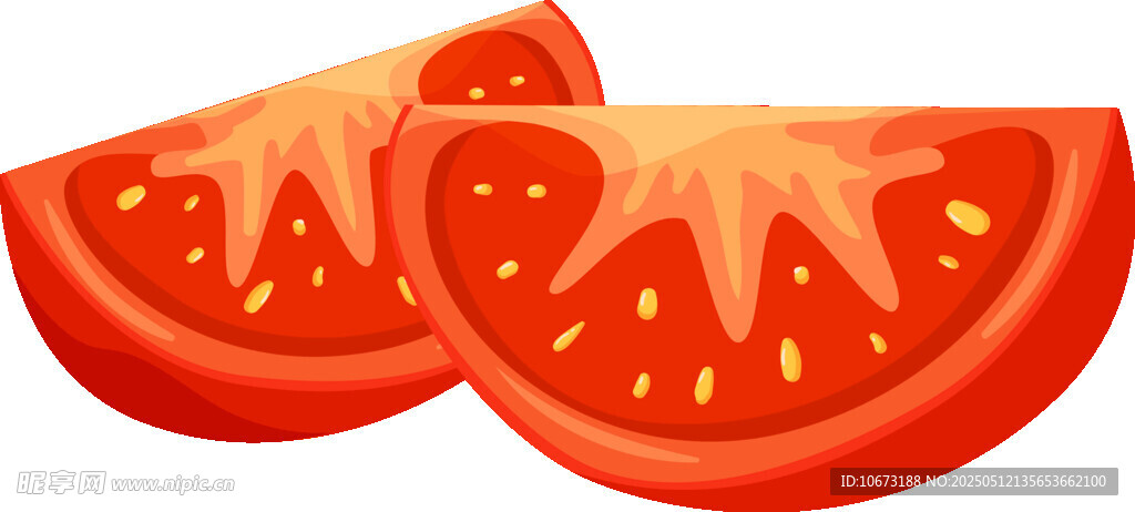 两片鲜红番茄切片