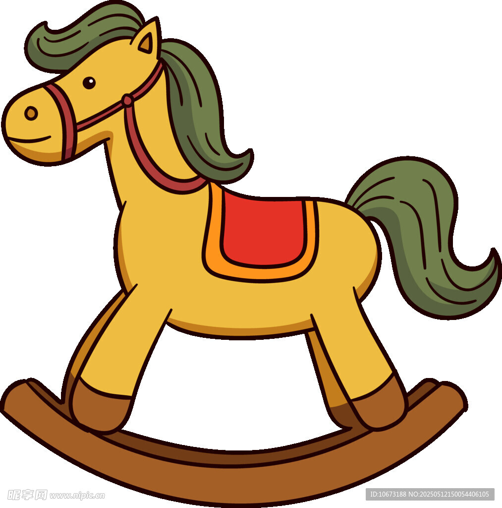 可爱黄色木马摇摇玩具