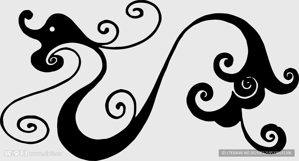 中式传统曲线花纹图案