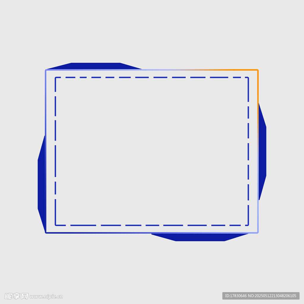 蓝色边框矩形图案设计