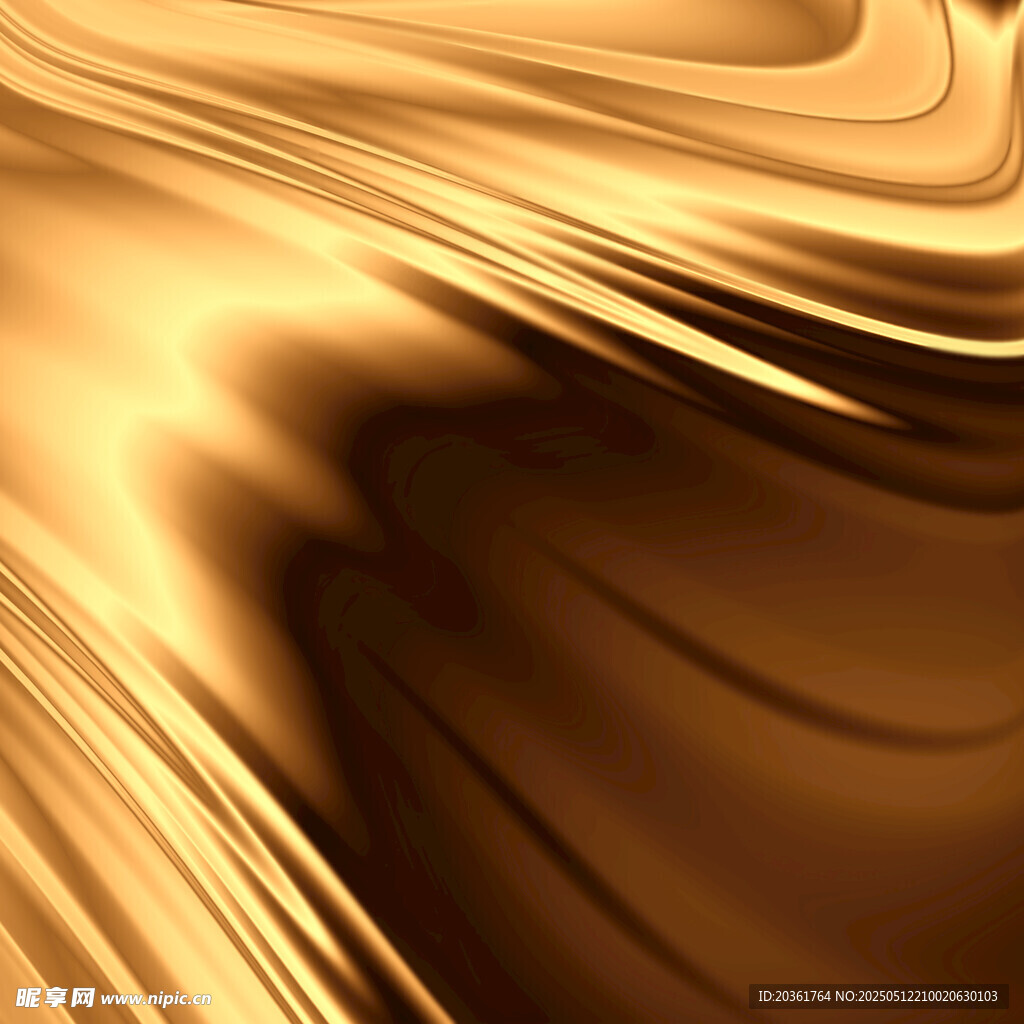 金色流动质感抽象背景图