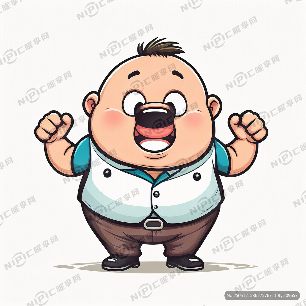 矢量卡通小胖子