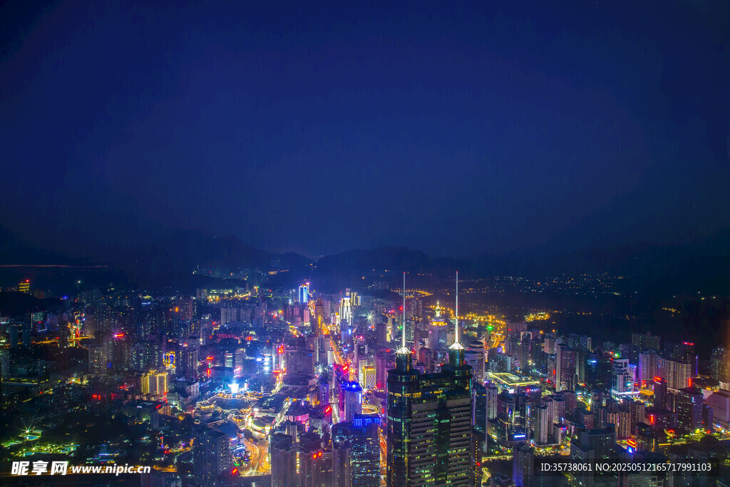 璀璨都市夜景俯瞰图