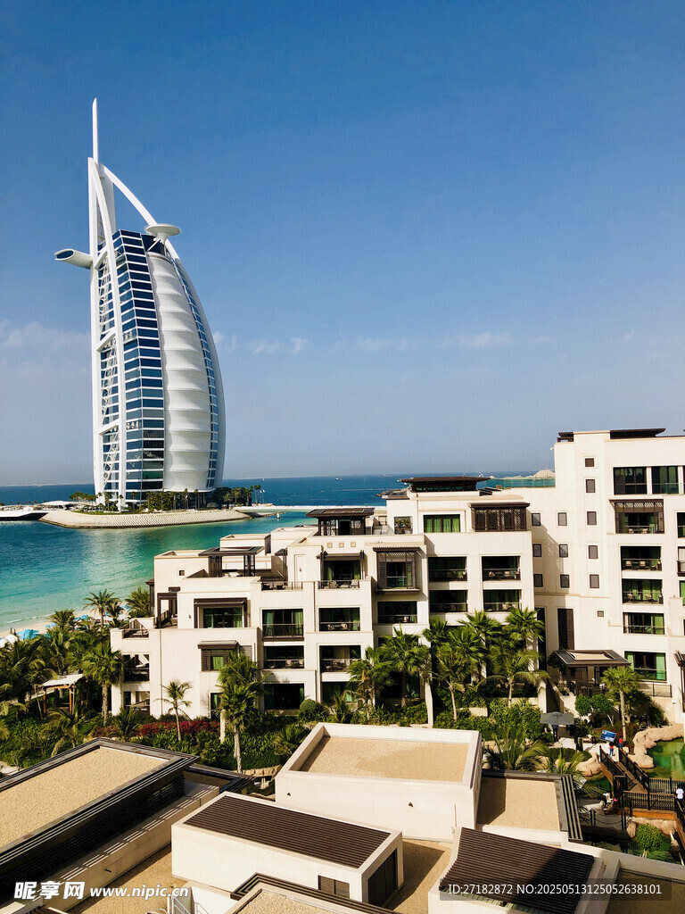 迪拜海滨景观与帆船酒店