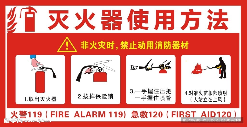 灭火器使用方法
