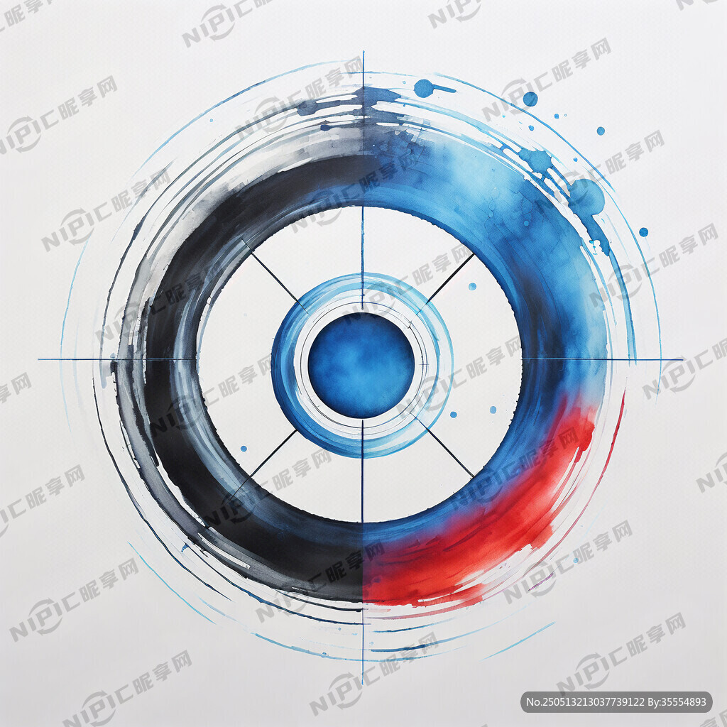 太极宇宙像八卦图 红蓝相间