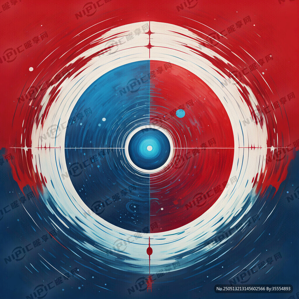 太极宇宙像八卦图 红蓝相间