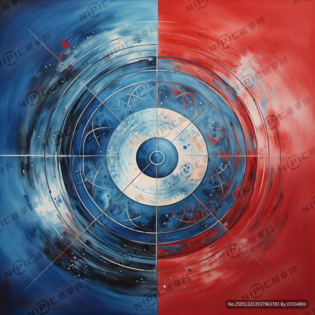 太极宇宙像八卦图 红蓝相间