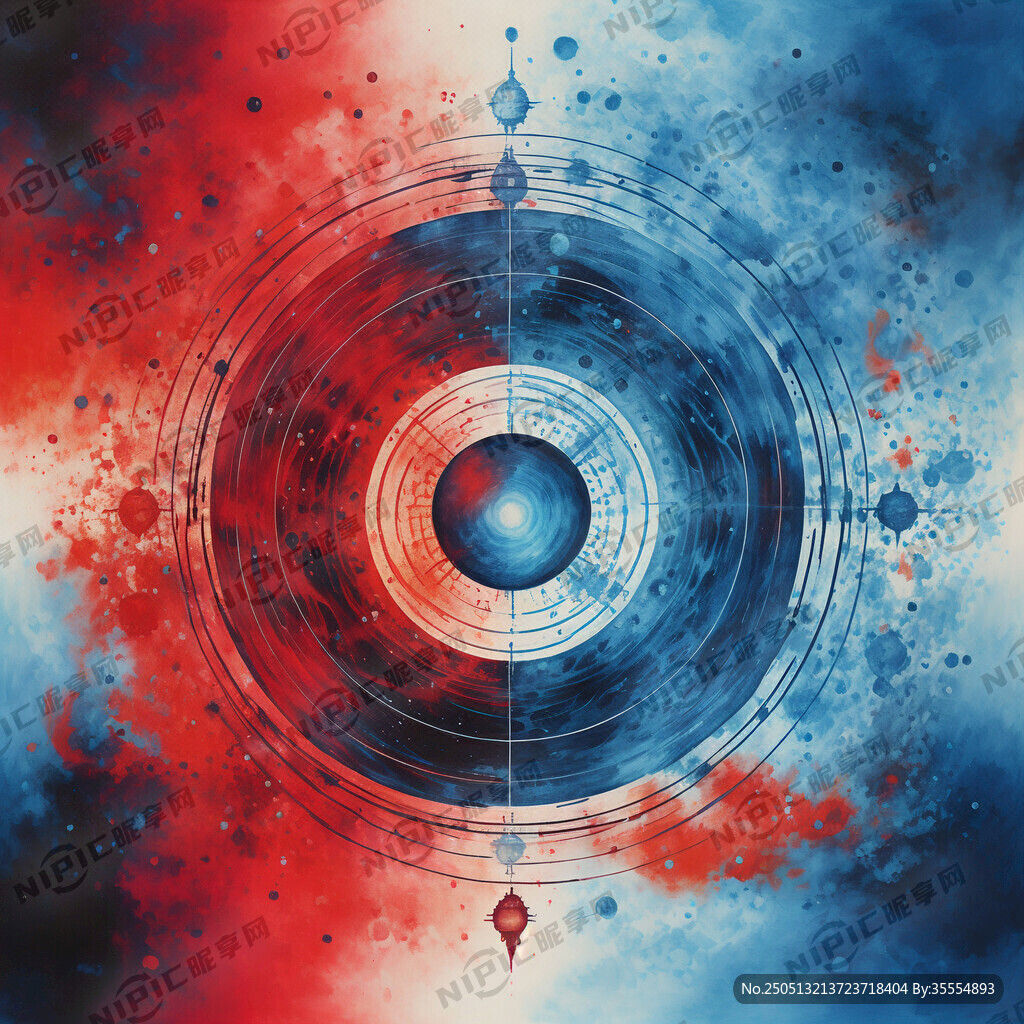太极宇宙像八卦图 红蓝相间