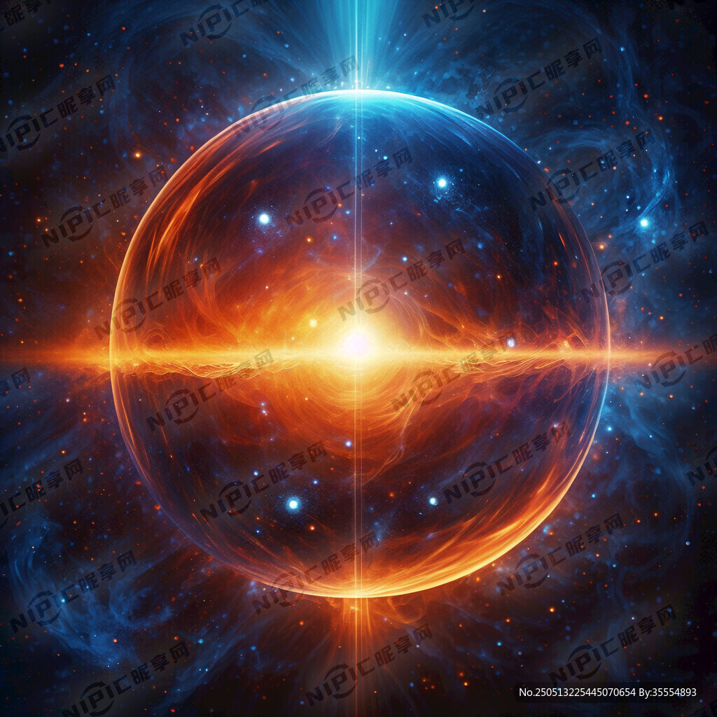 橙蓝相间宇宙光球 很震撼