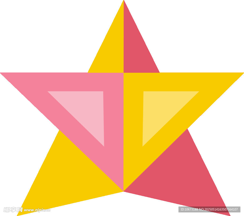 多彩几何拼接五角星图案