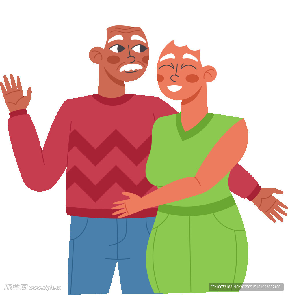 恩爱老年夫妇温馨互动