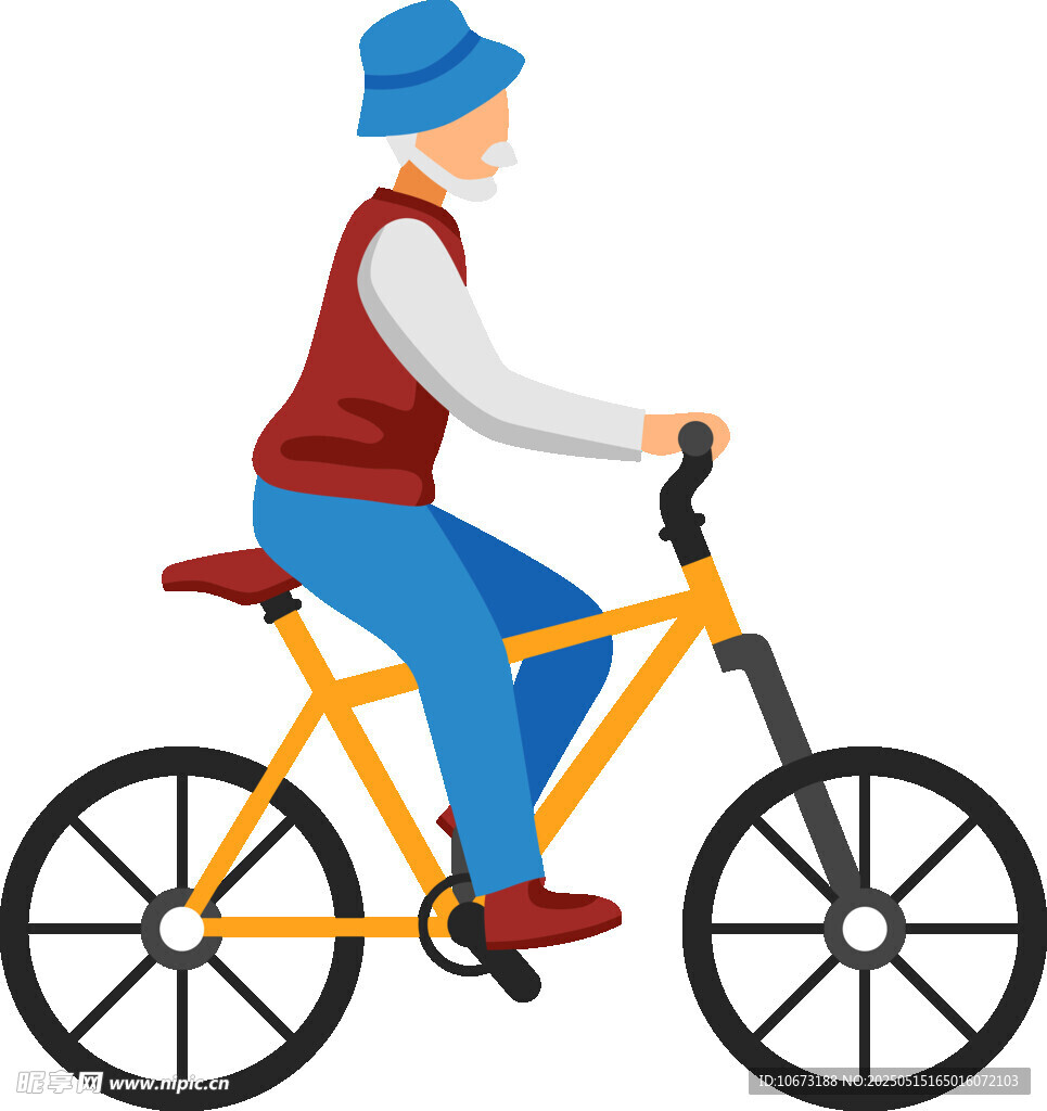 老人骑行自行车