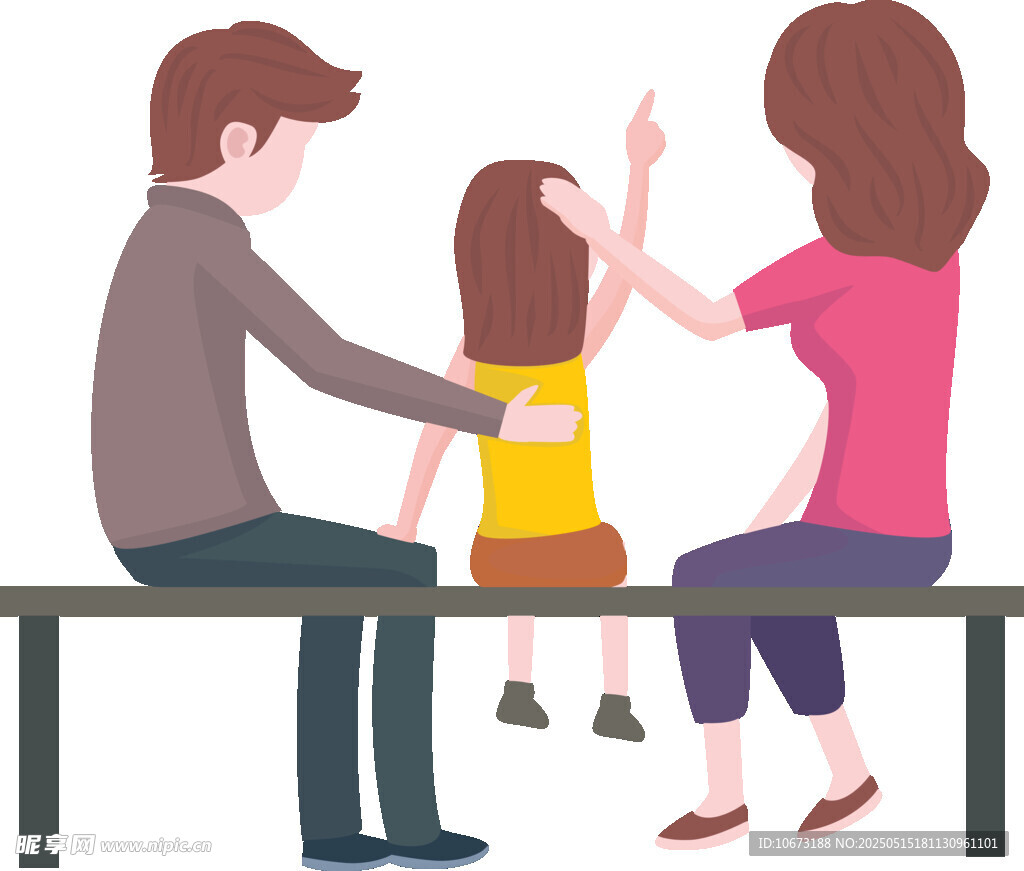 一家三口温馨互动场景