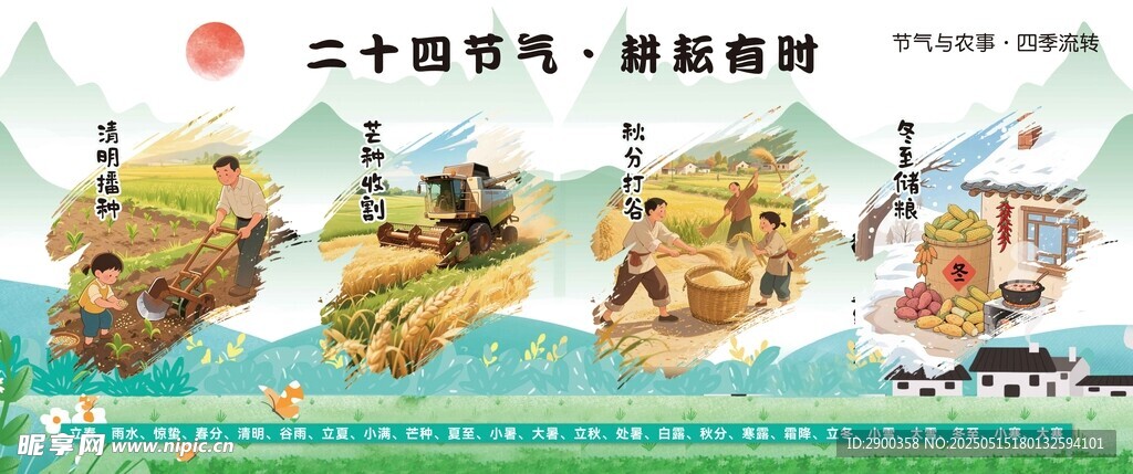 二十四节气美食插画展示