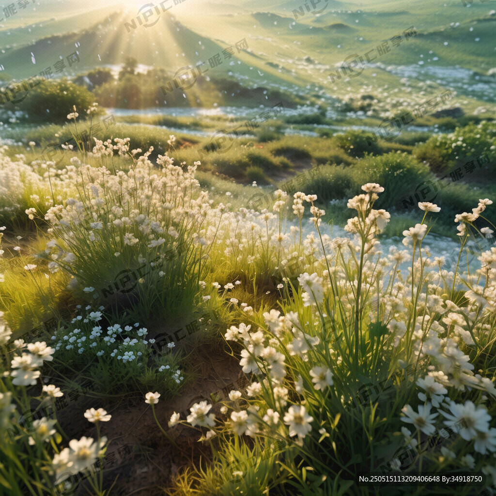  平原草地 植物丰茂的春天
