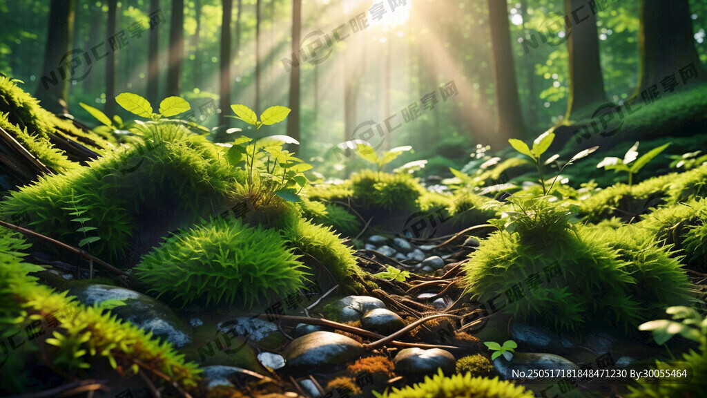 绿色苔藓置景 唯美苔藓背景